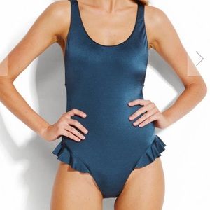 New w/ Hygiene Liner - Seafolly Blue Swimsuit